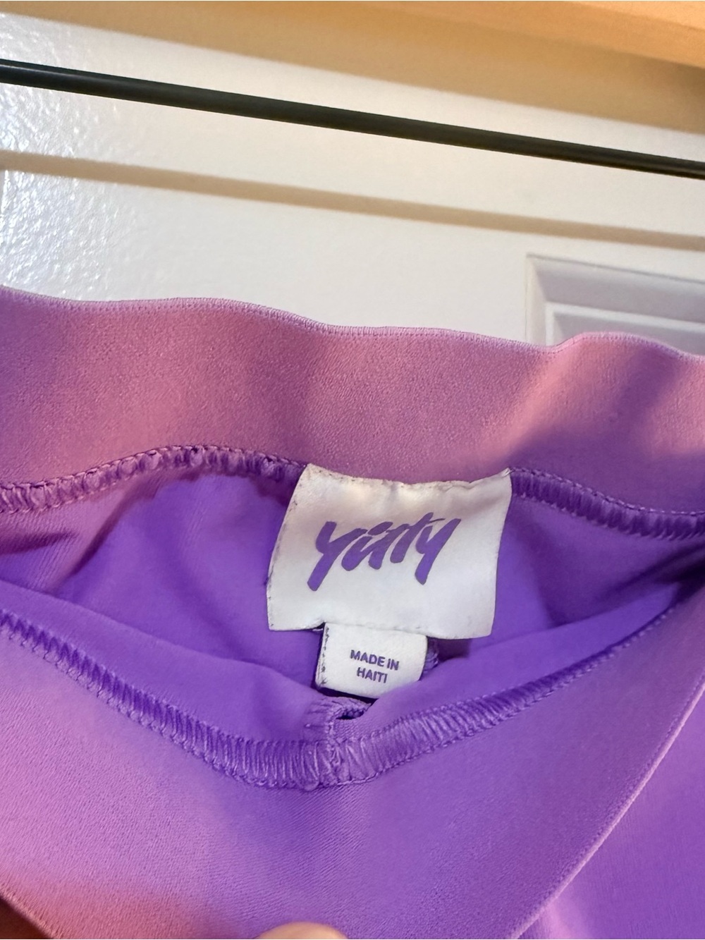2-Pack Womenβs 2x Yitty Spandex Workout Athleisure Biker Shorts Purple Colorful - Picture 3 of 8